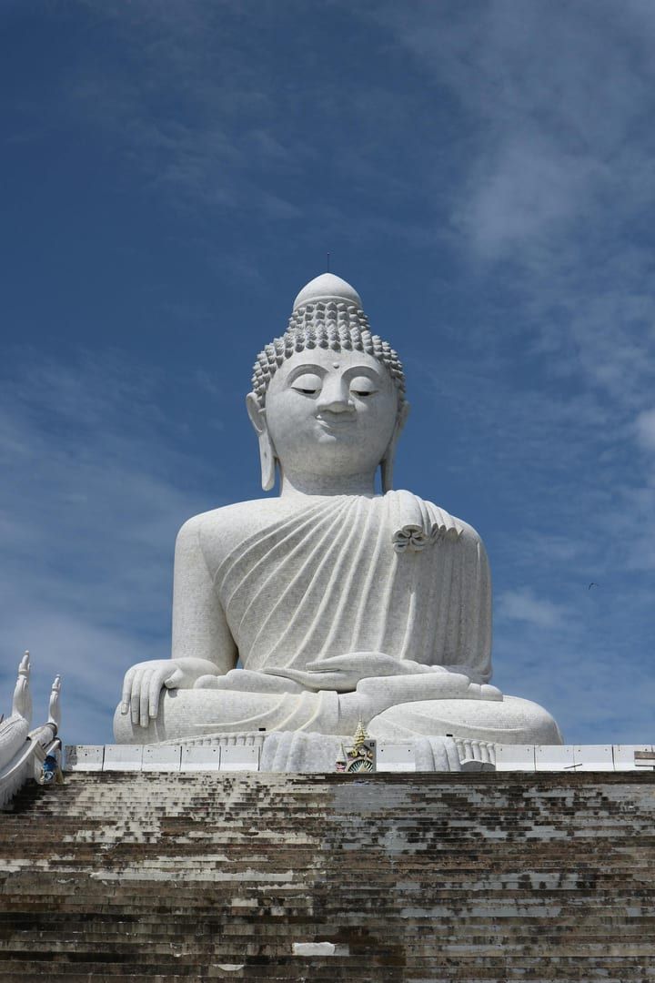 Big Buddha statue under clear blue sky spiritual landmark Thailand