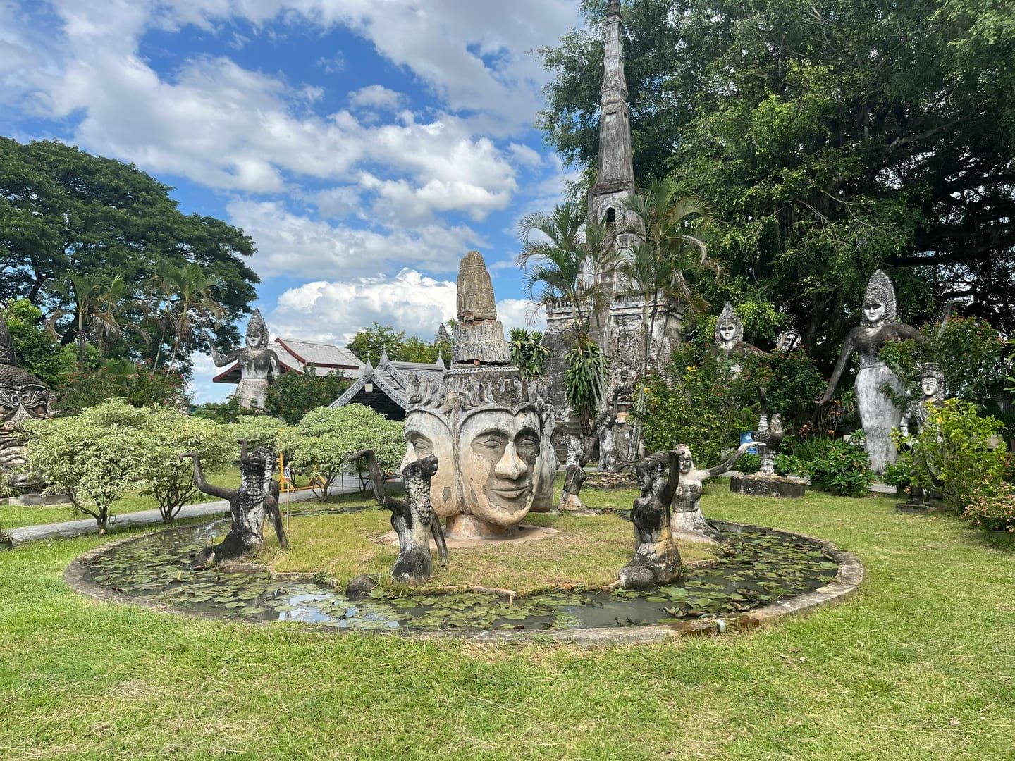 Secret Buddha Garden Koh Samui stone statues in jungle