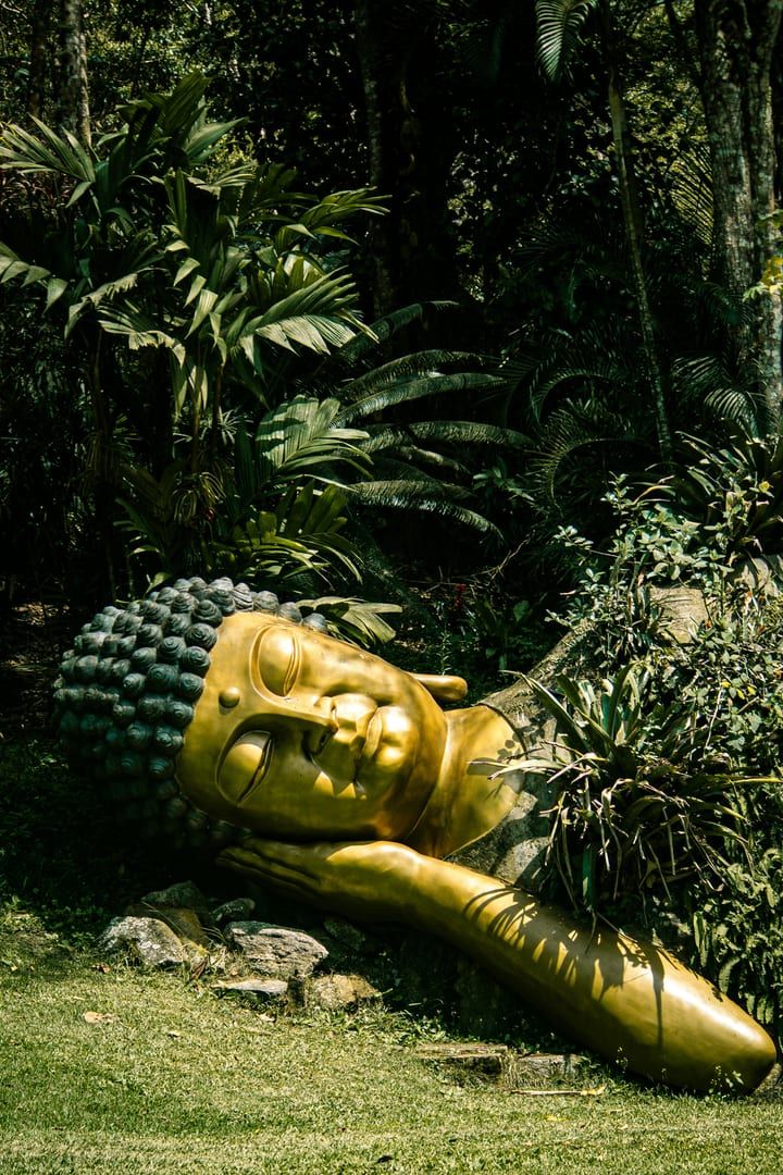 Traditional Thai spirit houses in the jungle