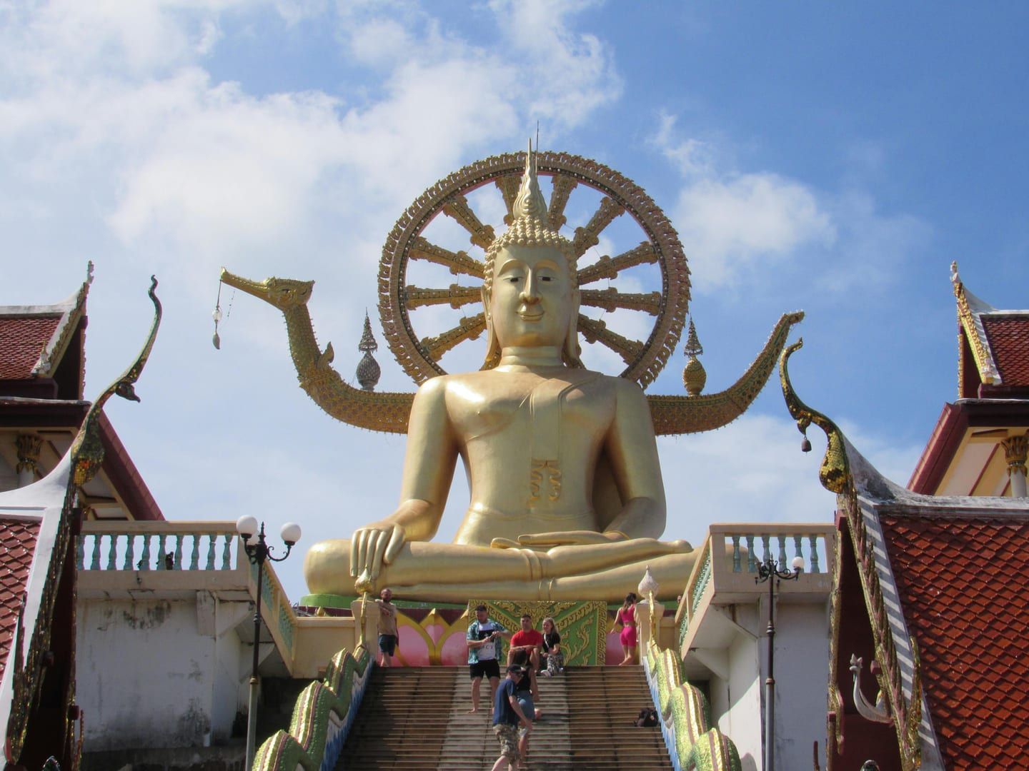 Wat Bo Phuttharam Koh Samui massive Luang Pu Thuad statue on a ship